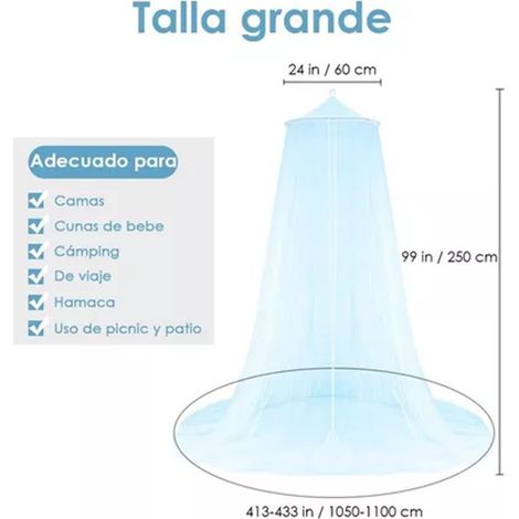 Moustiquaire 60 x 250 x 1100 mm, auvent rond style palais, fixation plafond, moustiquaire double dôme, idéale pour les pique-niques, les cours, l'extérieur et l'intérieur. (1/5)