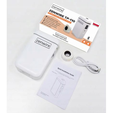 Mini imprimante thermique portable pour autocollants Bluetooth USB-C Zenwire TP-110 (1/5)