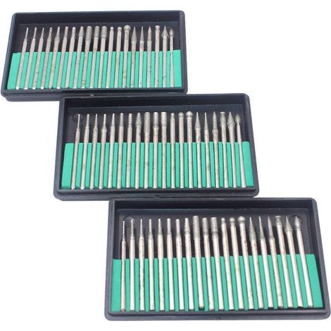 MINKUROW Diamantbohrer-Set für Glas- und Metall-Rotationsschleifaufsatz 1/8" Spannfutter, Silber (1/2)