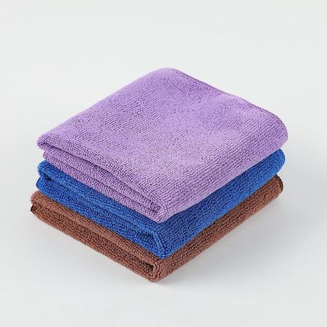 lot De 3 Chiffons En Microfibre 30 X 40 Cm (bleu, Marron, Violet), Chiffons De Nettoyage Rutilisables Polyvalents, Chiffons Lavables Sans Peluches (1/5)