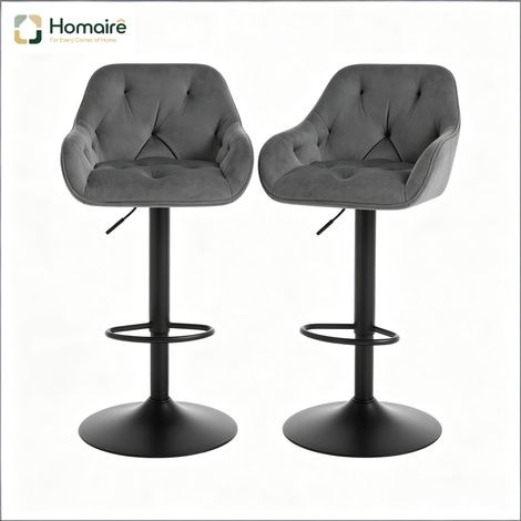 Grauer Metallstuhl mit Armlehnen 37,5 x 37 x 108,5 cm HOMAIRE (1/5)