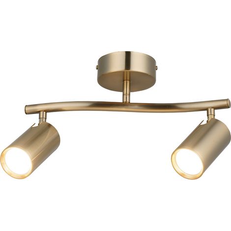 [NEUWERTIG] B-Ware Deckenstrahler Spotte Deckenlampe Deckenleuchte Leuchte Messing Antik 2 Flammig