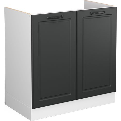 Mobile lavello cucina R-Line, Antracite casa di campagna, 80 cm senza piano di lavoro, Vicco