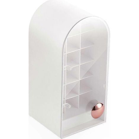 Étui de rangement pour rouges à lèvres, 18 emplacements en acrylique transparent, tour de stockage anti-poussière avec couvercle, coffret de présentation élégant pour maquillage (1/4)
