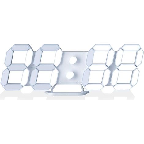 SABIR 3D LED Réveil Horloge Murale de Bureau, 9,7 Pouces Affichage de L'heure 12/24 Heures, avec Adaptateur Secteur, Veilleuse Blanche Luminosité Réglable (sans Télécommande) (1/5)