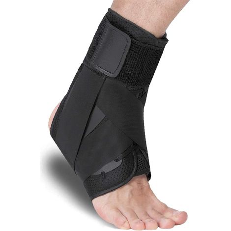 Attelle De Cheville - Soutien En Forme De 8 Avec Laçage Ajustable - Pour Entorse Et Récupération Sportive - Volley-Ball Basket-Ball Course - Taille L (1/5)