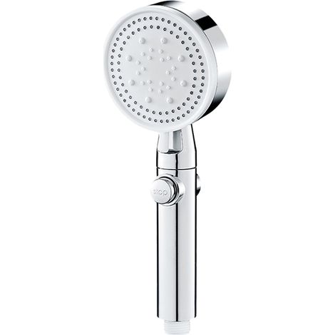 juego de cabezal de ducha, ducha de mano, 30 posiciones, cromo blanco, baño (1/5)