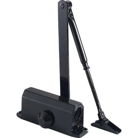 Cierrapuertas hidráulico ajustable, capacidad de 80 kg, negro S (1/2)