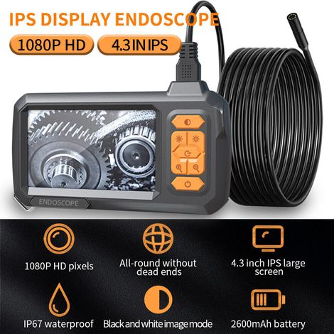 Endoscope 2-15 m avec caméra d'inspection HD 1080p et écran LCD 4,3 pouces pour tuyaux de 8 mm (1/5)