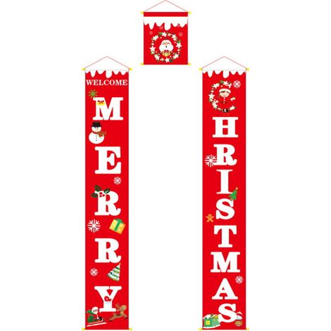 Joyeux Noël bannière distique porte rideau porche liste créative distique décoration YMYNY (1/2)