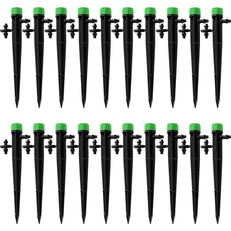 20 Goutteur irrigation, réglable 360 degrés, 8 trous, pour tube 4/7mm, système arrosage jardin