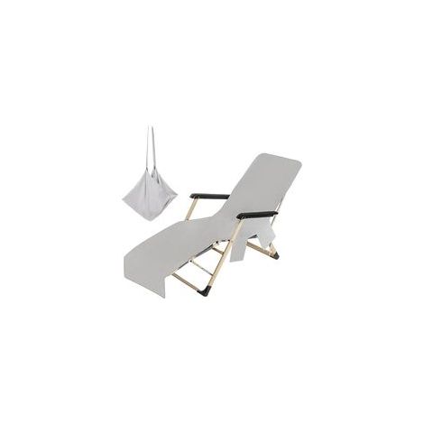 Housse De Chaise Longue Serviette En Microfibre Pour Chaise Longue De Piscine, Chaise Longue D'extérieur Pour Jardin, Plage, Hôtel, Terrasse, Chaises De Piscine Gris