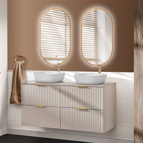 Waschplatz Set mit 120cm Waschtisch, 3-teilig, in kaschmir, ADELAIDE-56-CASHMERE (1/5)
