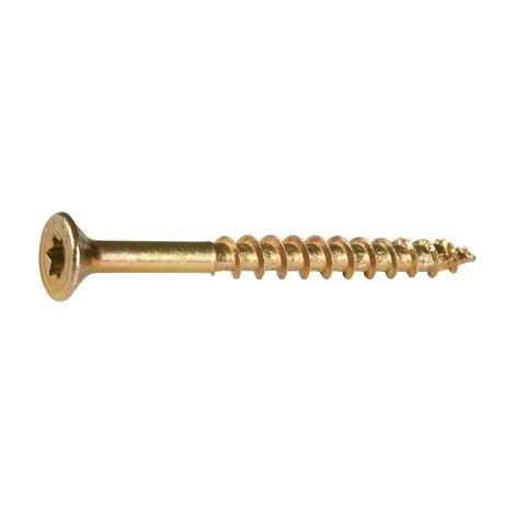 Vis à bois aggloméré tête fraisée empreinte Torx acier zingué bichromaté partiellement filetées Yellox, Ø 5 mm, longueur 50 mm, (1/3)