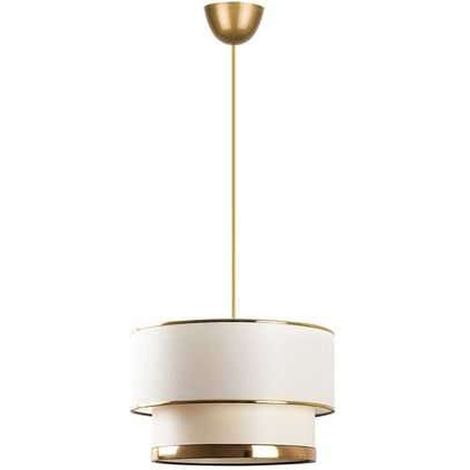 Suspension double cylindre en coton et métal design vintage EPHESE (1/5)