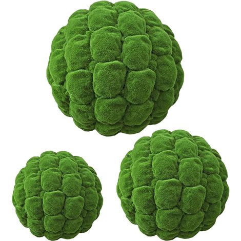Lot de 3 Boules de Mousse Artificielle Décoratives Diamètre 10 CM 15 CM et 20 CM Couleur Verte sans Entretien pour Décoration Intérieure Vases Décoratifs Mariages et (1/5)