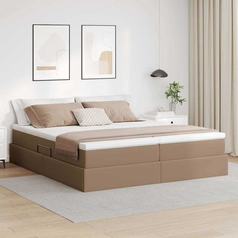 vidaXL Letto con contenitore e materasso Cappuccino 180 x 200 cm (1/5)