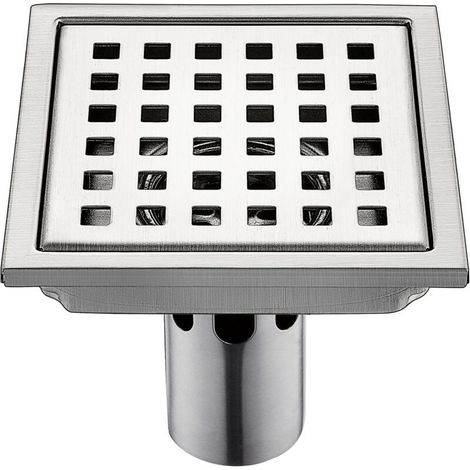 15x15cm Stainless Steel Bathroom Toilet Floor Drain Large Displacement DN50 Insect-seal Square Leaf Deodorant (1/4)