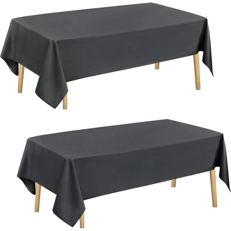 Lot de 2 nappes 140x200cm Gris Foncé Imperméable Lavable pour Extérieur & Intérieur