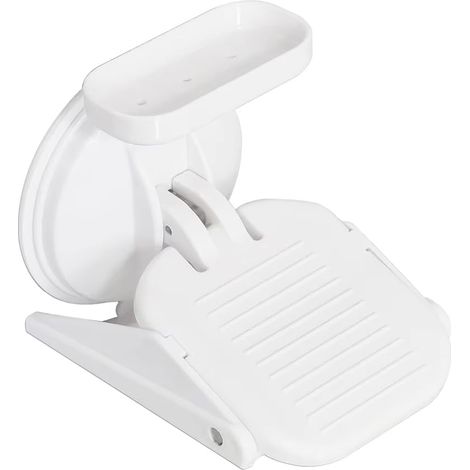 Repose-pieds de douche avec ventouse Repose-pieds de pédicure Étagère de rangement pour la maison et la salle de bain d'hôtel (1/5)