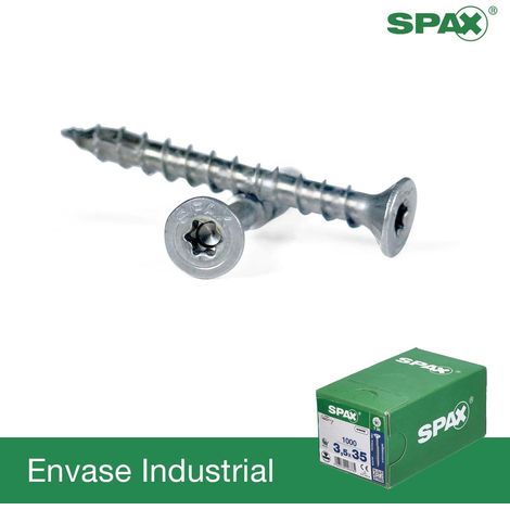Caja de: 200 Uds. Tornillo Spax Cabeza Plana Torx Zincado 4.5x80