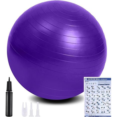 Fitness Ball Yoga Ball with Inflatable Foot Pump Fitness Ball for Sports Yoga Pilates Pregnancy and Artificial Childbirth (1/2)