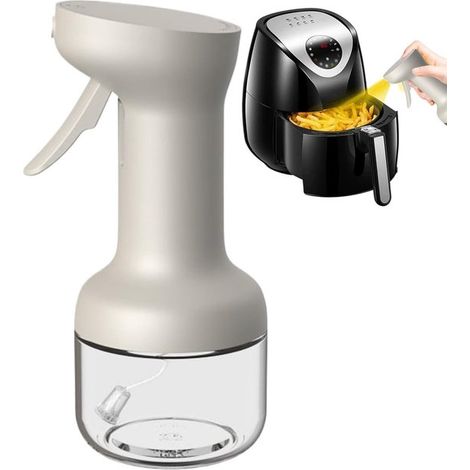 Pulverizador de aceite de oliva, Volumen controlado 0,2 ml, 19,8 cm, Niebla fina, Beige, Cocina saludable, Jeringa dispensadora, Recargable (1/5)