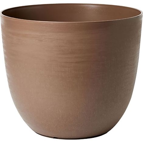 Vaso Rotondo Indoor e Outdoor Tera con Riserva D'acqua Over Sand Ø28 cm in Plastica Sabbia