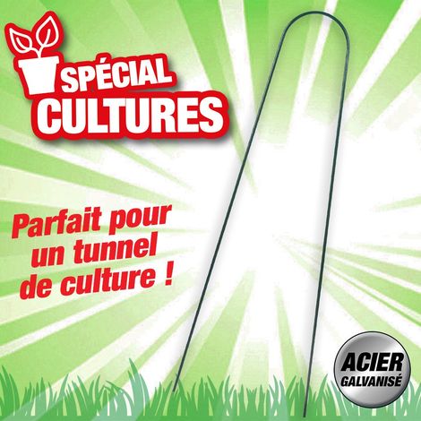 Arceau en acier plastifié vert pour tunnel haut spécial tomate h180cm - Nature (1/4)