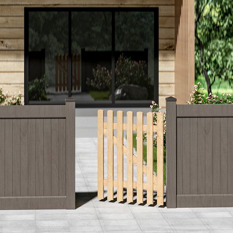 90cm Garden Wood Fence Gate with Latch (1/4)