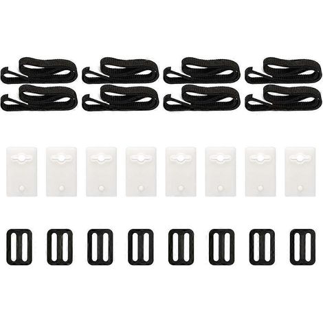 Kit de fixation pour couverture solaire de piscine, 8 sangles pour couverture solaire, kit avec sangles spiralées universelles pour la fixation de la couverture solaire, pour piscine enterrée (1/5)