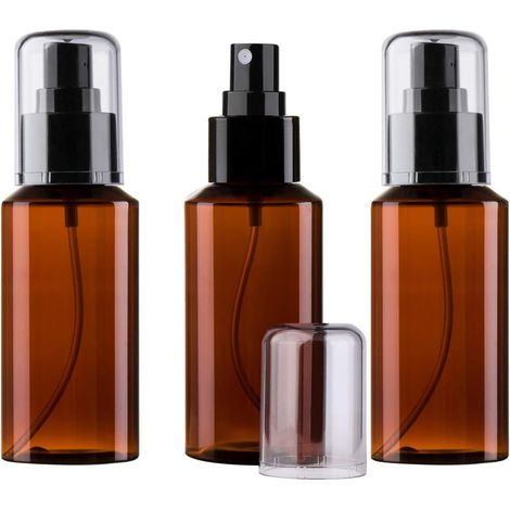 Vaporisateur Bouteille,Bouteille de Voyage Vide Plastique Réutilisables Transparent Atomiseur De Poche,Portable Beauté Plastique Transparent Atomiseur (3 100ml) (1/5)