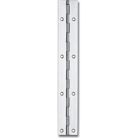 Schmale Stangenscharnier 900x32mm, Türband Möbelscharnier Regalhaken, Lochstanzung Stahl vernickelt, gerollt 15mm Teilung, langlebig und robust