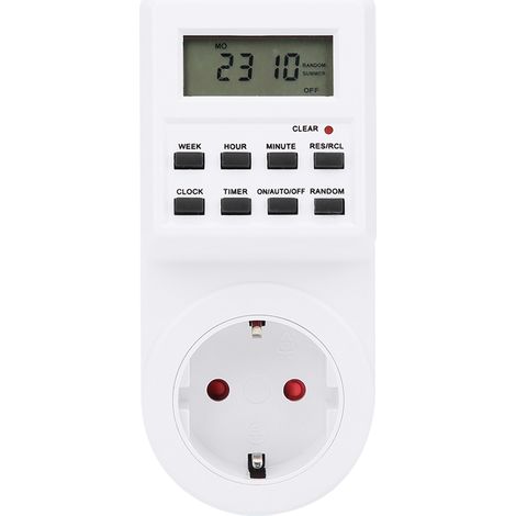 Elektrischer Zeitschaltuhr-Stecker mit LCD-Anzeige, TM03, EU-Stecker, 230 V (1/5)