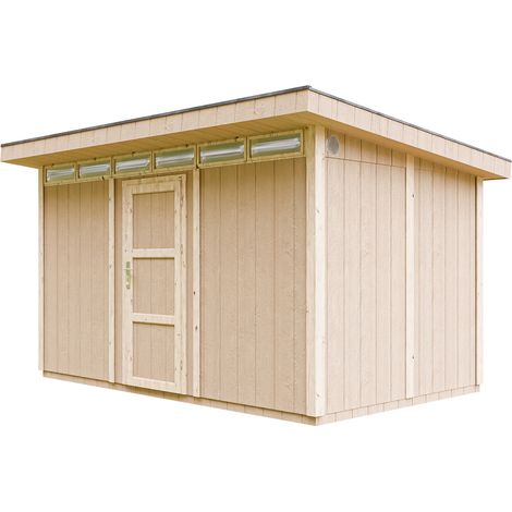 LP® SmartSide® panel shed M904- H237 x 236 x 368 cm / 8.68 m2 - Sheds and Outdoor Storage  - Wooden garden storage shed -  Bike shed, Small shed, with floor and bituminous tiles - TIMBELA M904 (1/5)