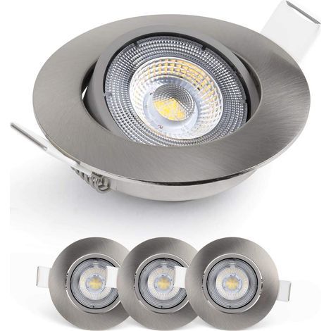 Set of 3 Recessed LED Spotlights, 50° Adjustable, Warm White 3000K, For Indoor Use (1/5)