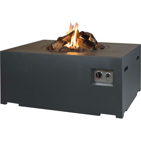 Happy Cocooning Mania Feuertisch 19,5 kW rechteckig Feuerstelle Beton-Optik grau (1/3)