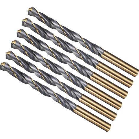 Set mit 6 kurzen Schaftbohrern, Sechskantschaftbohrern für die Holzbearbeitung, geeignet für Holz und Weichmetalle.