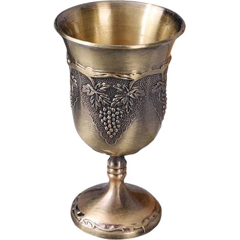 Calice Renaissance, coupe de communion vintage, gobelet médiéval en alliage de zinc pour la décoration intérieure, cadeaux. Couleur : bronze. (1/4)
