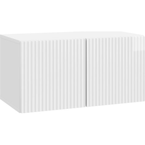 Wall-Mounted TV Cabinet High Gloss White 59.5 x 31 x 30 cm vidaXL