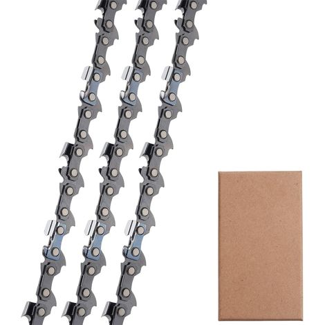 Lot de 3 Chaîne de tronçonneuse 16 pouces 59 maillons Scie à chaîne Scie à essence Scie forestière Accessoires de tronçonneuse chaîne à faible vibration, avec caractéristiques : Accessoire, Chaîne, 59 (1/5)