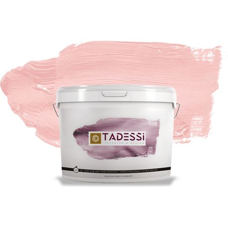 TADESSI Color Vista Wandfarbe Pastellrosa - Blütenrosa - Matte Dispersionsfarbe - Innenfarbe für Wand und Decke