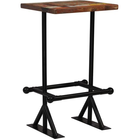 Mobilier de bar 3 pcs Meubles de salle à manger Bois de récupération massif Multicolore (1/5)