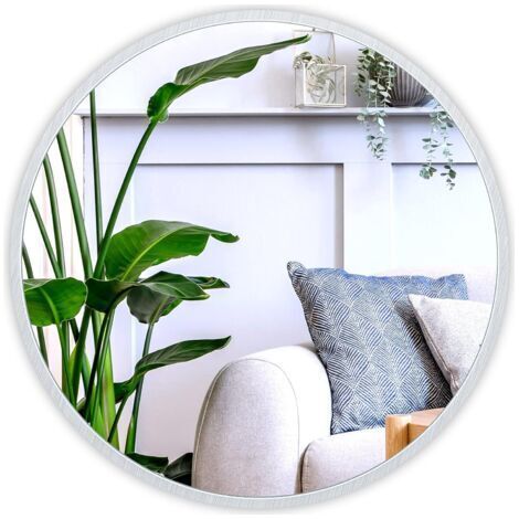 Miroir Mural Suspendu, Miroir Rond en Verre HD pour décorer, Salle de Bain, Salon Chambre ,40x40cm (1/5)