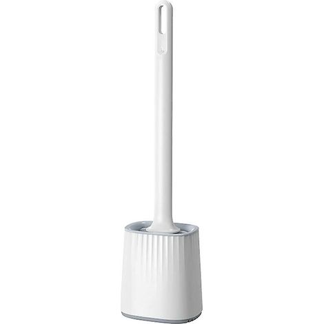 Silicone toilet brush with holder for cleaning the bathroom space