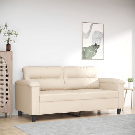 2-Sitzer-Sofa Beige 140 cm Mikrofasergewebe vidaXL (1/5)