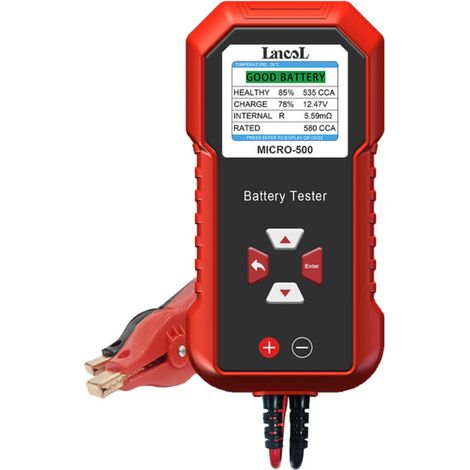 Tester per batterie auto 12V 24V, 40-3000 CCA 3-360Ah, tester per alternatore automobilistico, analizzatore digitale di batterie per auto/camion/moto/ATV/SUV/barca/yacht -Crezuo
