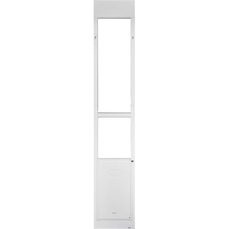 Porte pour chien réglable pour porte-fenêtre,hauteur 2311-2439 mm,cadre en aluminium,charnières métalliques,verrouillage sécurisé (1/5)