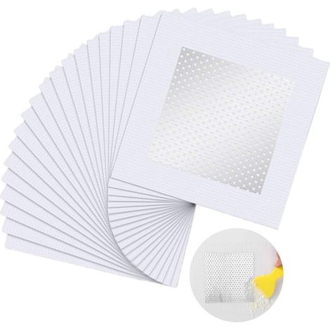 Patch de Réparation de Mur Kit de Réparation Murale 20 Pièces Patch Auto Adhésive Mural Patch de Réparation de Mur en Aluminium Patchs pour Réparation Murs et Trou au Plafond Endommagés 10cm x 10cm (1/5)