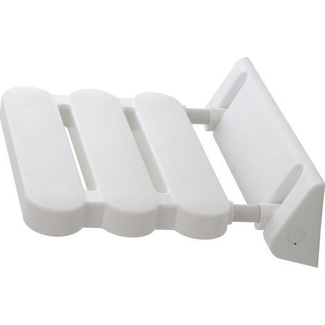 Sedile doccia a muro ribaltabile in alluminio bianco portata max 100 kg (1/6)